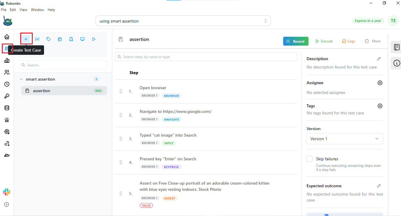 How to Use Smart Assertions in Robonito to Validate UI Changes Automatically