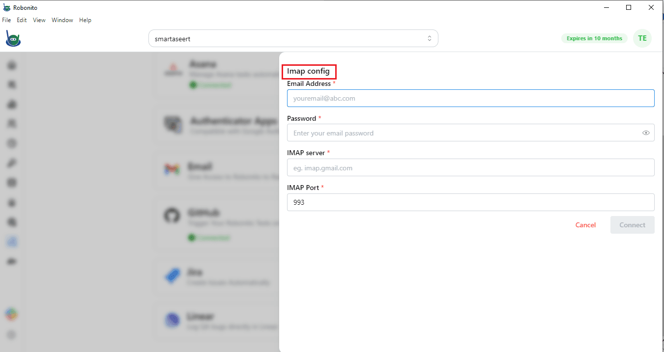 imap config
