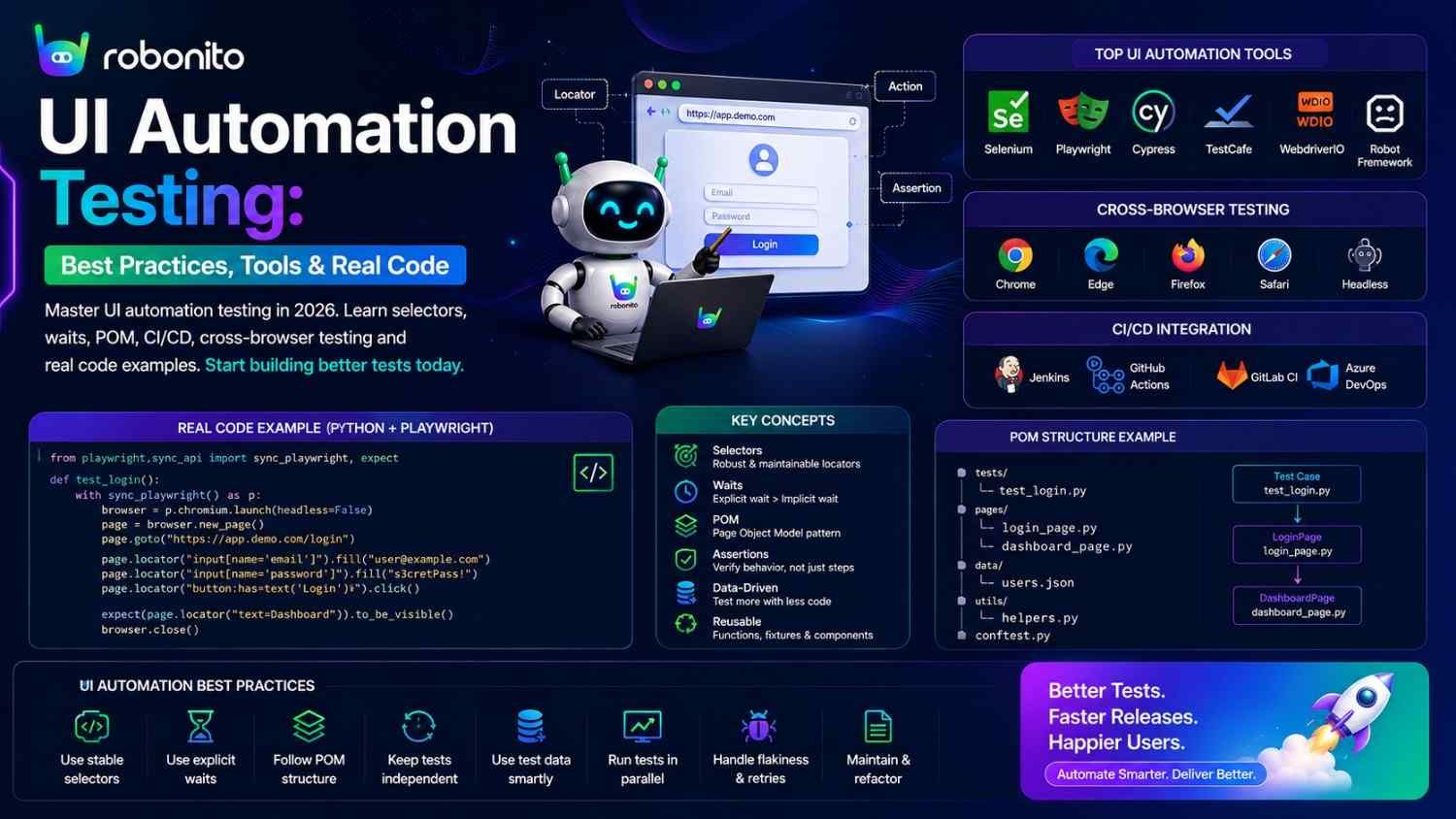 UI Automation Testing: Best Practices, Tools & Real Code | Robonito