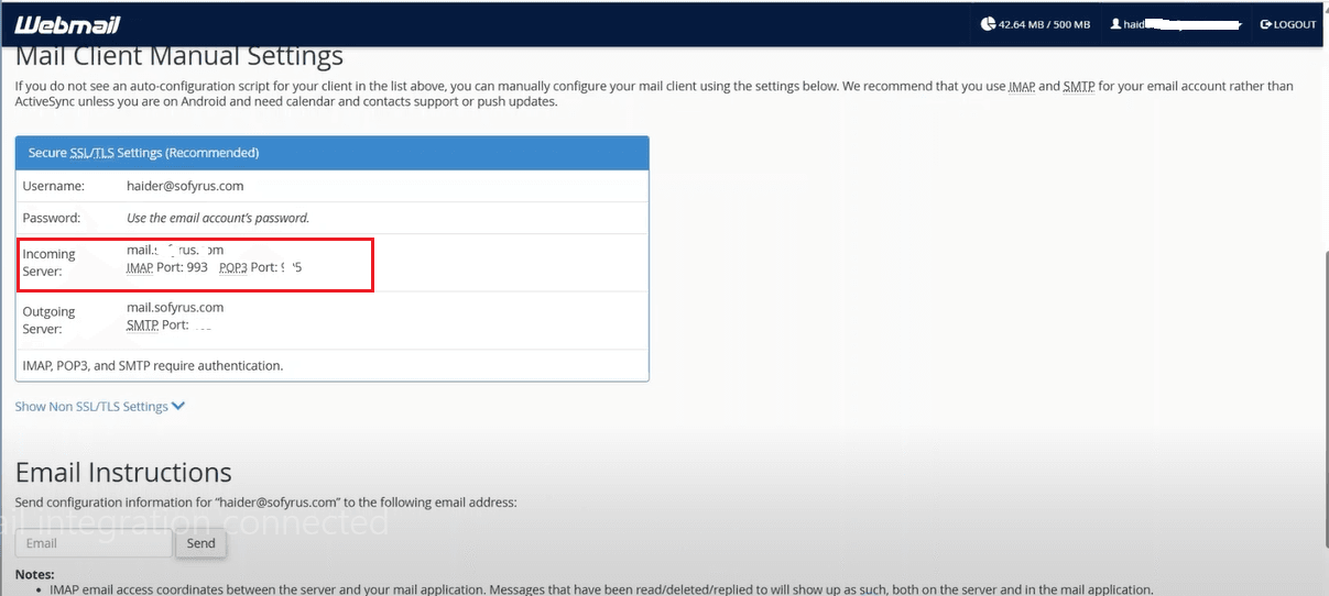 Get your IMAP details from Gmail